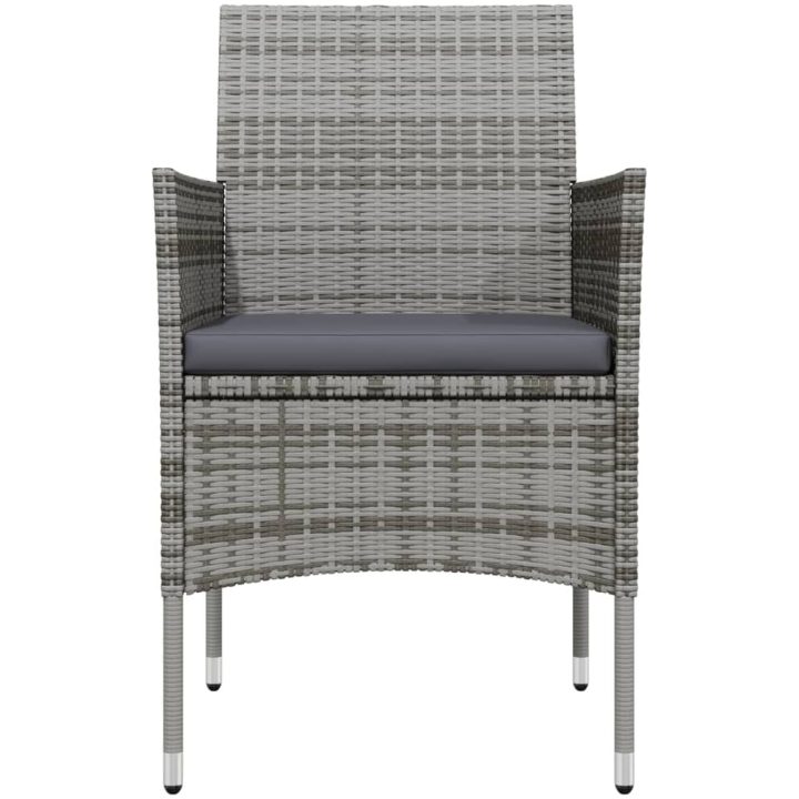 Matgrupp för trädgården med dynor grå och svart vidaXL 80 cm table length – bild 4