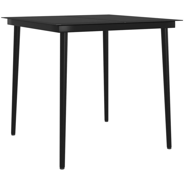 Matgrupp för trädgården med dynor grå och svart vidaXL 80 cm table length – bild 5