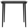 Matgrupp för trädgården med dynor grå och svart vidaXL 80 cm table length – miniatyr 6