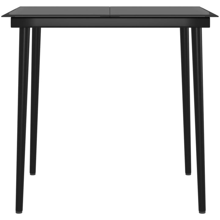 Matgrupp för trädgården med dynor grå och svart vidaXL 80 cm table length – bild 6