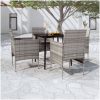 Matgrupp för trädgården med dynor grå och svart vidaXL 80 cm table length – miniatyr 1
