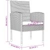 Matgrupp för trädgården svart 9 delar konstrotting & stål vidaXL 200 cm table length – miniatyr 12