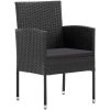 Matgrupp för trädgården svart 9 delar konstrotting & stål vidaXL 200 cm table length – miniatyr 4