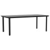 Matgrupp för trädgården svart 9 delar konstrotting & stål vidaXL 200 cm table length – miniatyr 8