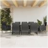 Matgrupp för trädgården svart 9 delar konstrotting & stål vidaXL 200 cm table length – miniatyr 1