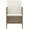 Matgrupp med dynor för trädgården 6 delar beige konstrotting vidaXL – miniatyr 3