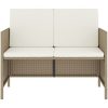 Matgrupp med dynor för trädgården 6 delar beige konstrotting vidaXL – miniatyr 5