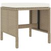 Matgrupp med dynor för trädgården 6 delar beige konstrotting vidaXL – miniatyr 10