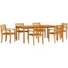 Matsalsbordset 9 pcs Naturlig vidaXL 200 x 100 x 74 cm – miniatyr 2