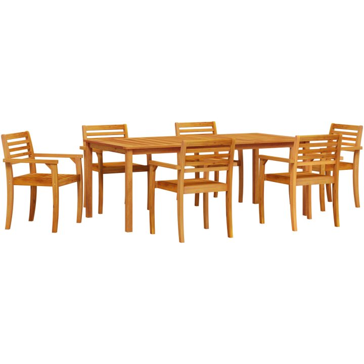 Matsalsbordset 9 pcs Naturlig vidaXL 200 x 100 x 74 cm – bild 2