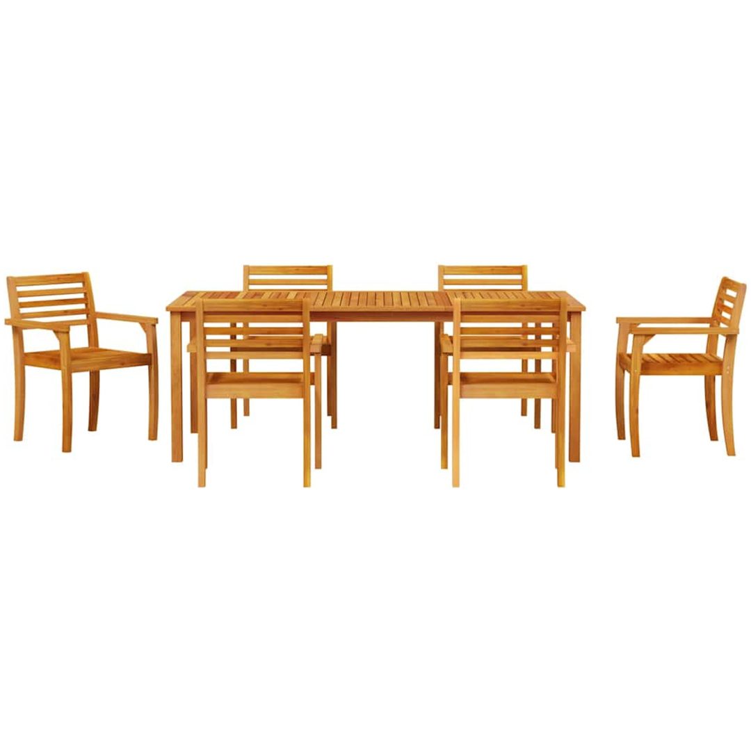 Matsalsbordset 9 pcs Naturlig vidaXL 200 x 100 x 74 cm – bild 7
