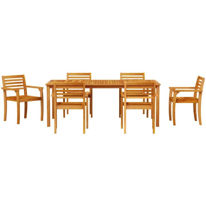 Matsalsbordset 9 pcs Naturlig vidaXL 200 x 100 x 74 cm – bild 7