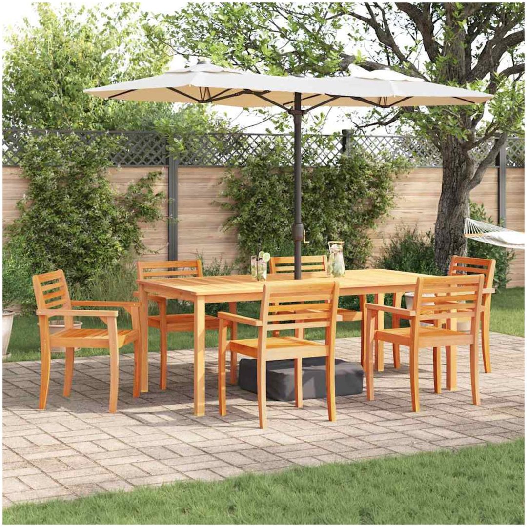 Matsalsbordset 9 pcs Naturlig vidaXL 200 x 100 x 74 cm