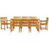 Matsalsbordset 9 pcs Naturligt trä vidaXL 180 x 90 x 75 cm – miniatyr 7