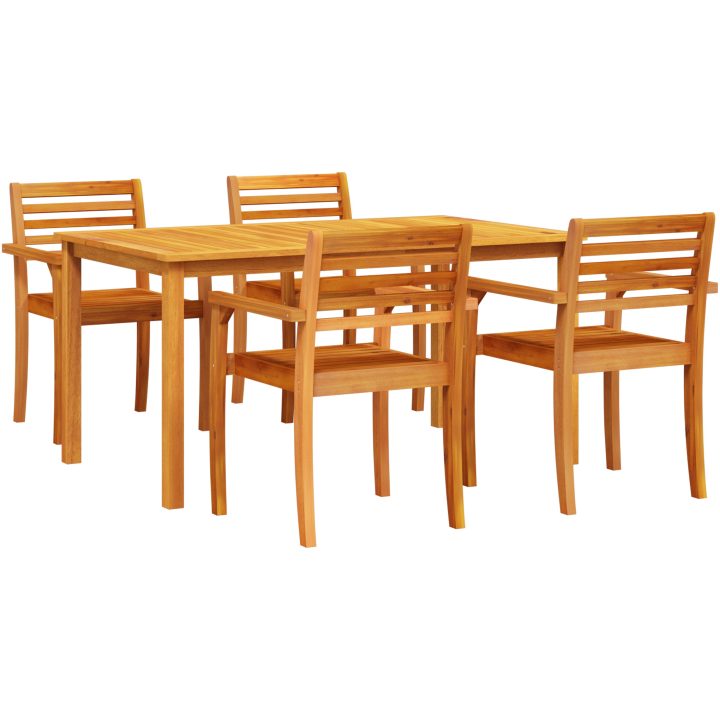 Matsalsset 5 pcs Naturlig Brun vidaXL 150 x 90 x 74 cm – bild 2