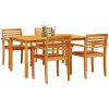 Matsalsset 5 pcs Naturlig Brun vidaXL 150 x 90 x 74 cm – miniatyr 3