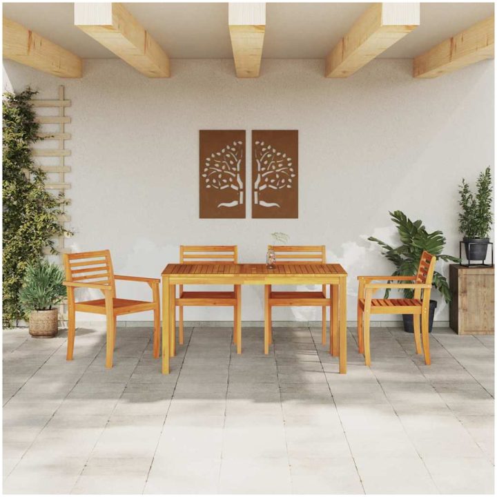 Matsalsset 5 pcs Naturlig Brun vidaXL 150 x 90 x 74 cm – bild 4