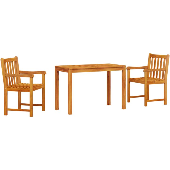 Matset 3 pcs Naturligt trä Massivt akaciaträ vidaXL 100 - 200 cm – bild 2