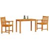 Matset 3 pcs Naturligt trä Massivt akaciaträ vidaXL 100 - 200 cm – miniatyr 3