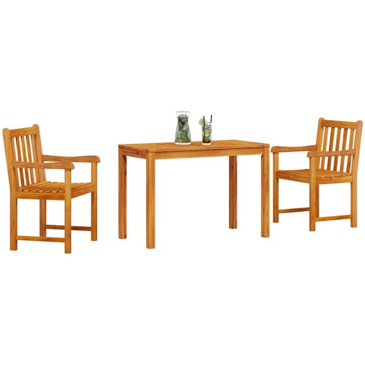 Matset 3 pcs Naturligt trä Massivt akaciaträ vidaXL 100 - 200 cm – bild 3