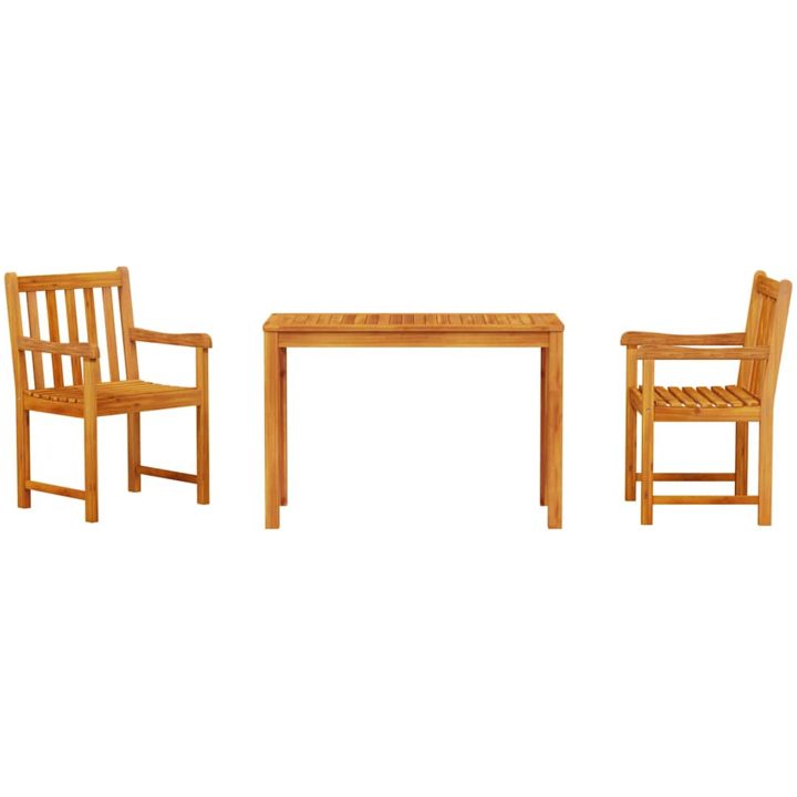 Matset 3 pcs Naturligt trä Massivt akaciaträ vidaXL 100 - 200 cm – bild 7