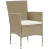 Matstol trädgård 2 st konstrotting beige vidaXL – miniatyr 2