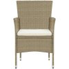 Matstol trädgård 2 st konstrotting beige vidaXL – miniatyr 3