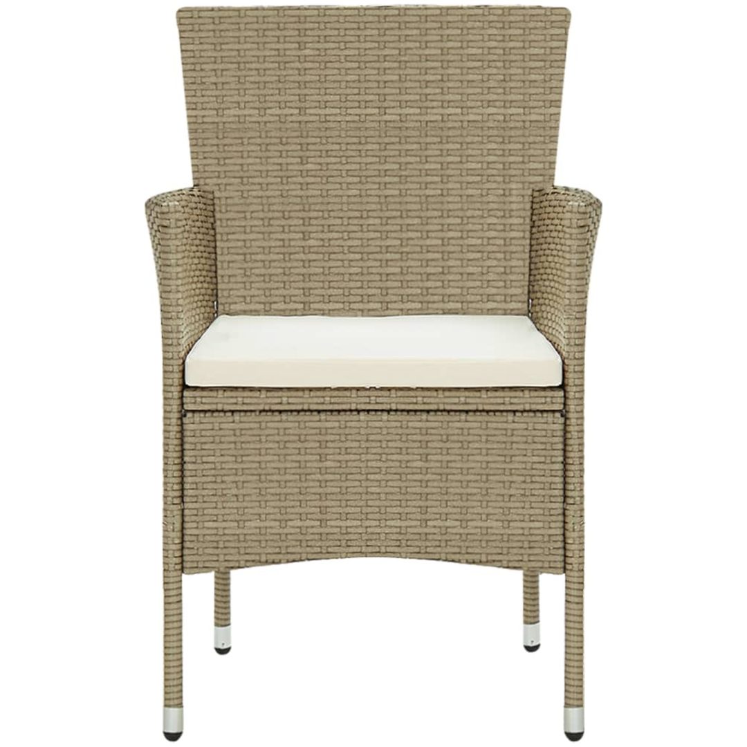 Matstol trädgård 2 st konstrotting beige vidaXL – bild 3