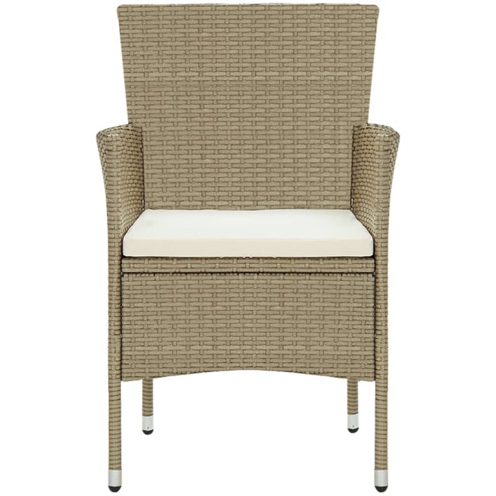 Matstol trädgård 2 st konstrotting beige vidaXL – bild 3