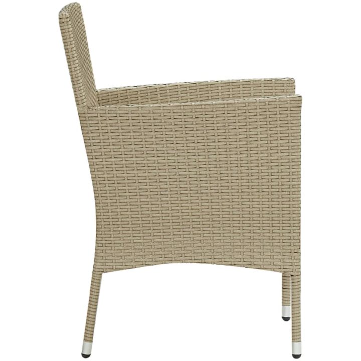 Matstol trädgård 2 st konstrotting beige vidaXL – bild 4