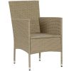 Matstol trädgård 2 st konstrotting beige vidaXL – miniatyr 6