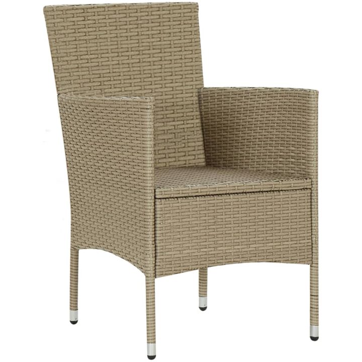 Matstol trädgård 2 st konstrotting beige vidaXL – bild 6