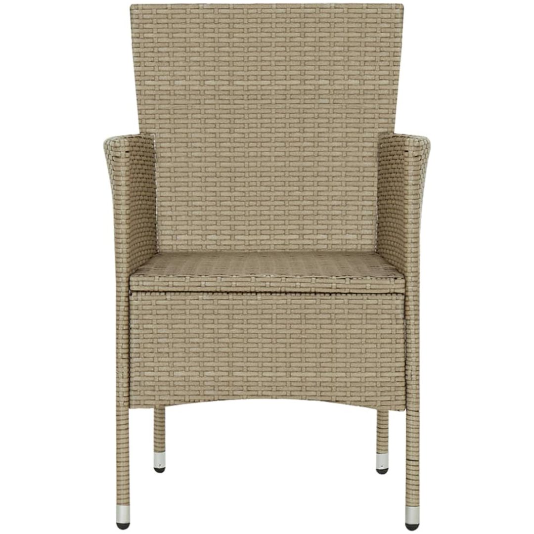 Matstol trädgård 2 st konstrotting beige vidaXL – bild 7