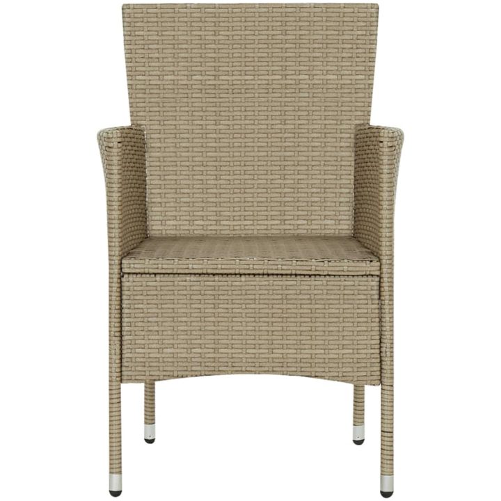 Matstol trädgård 2 st konstrotting beige vidaXL – bild 7