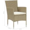 Matstol trädgård 2 st konstrotting beige vidaXL – miniatyr 10