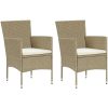 Matstol trädgård 2 st konstrotting beige vidaXL – miniatyr 1