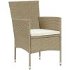 Matstol trädgård 4 st konstrotting beige vidaXL – miniatyr 2