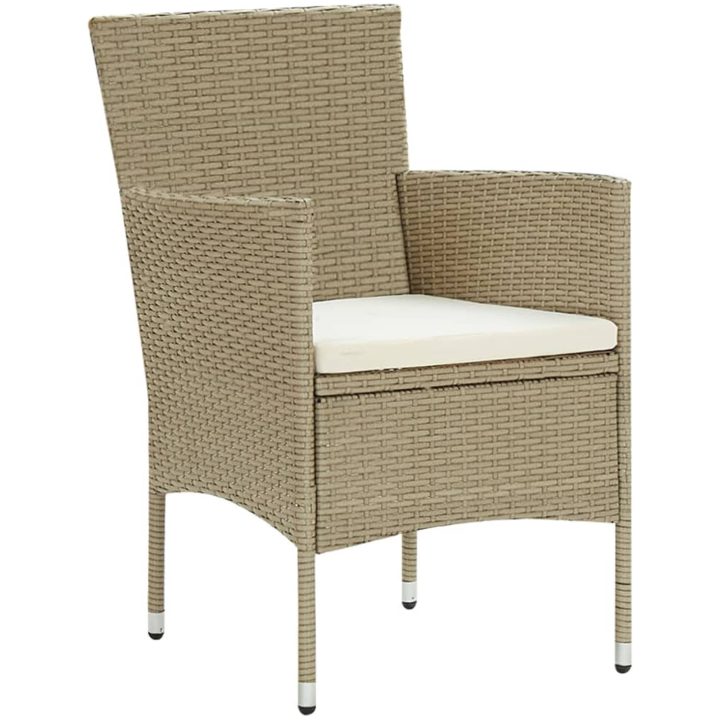 Matstol trädgård 4 st konstrotting beige vidaXL – bild 2