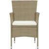 Matstol trädgård 4 st konstrotting beige vidaXL – miniatyr 3