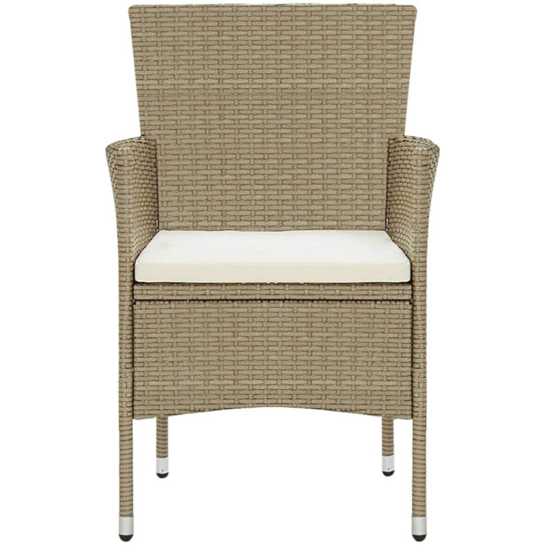 Matstol trädgård 4 st konstrotting beige vidaXL – bild 3