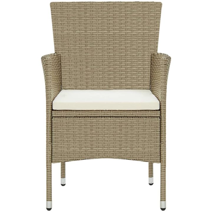 Matstol trädgård 4 st konstrotting beige vidaXL – bild 3