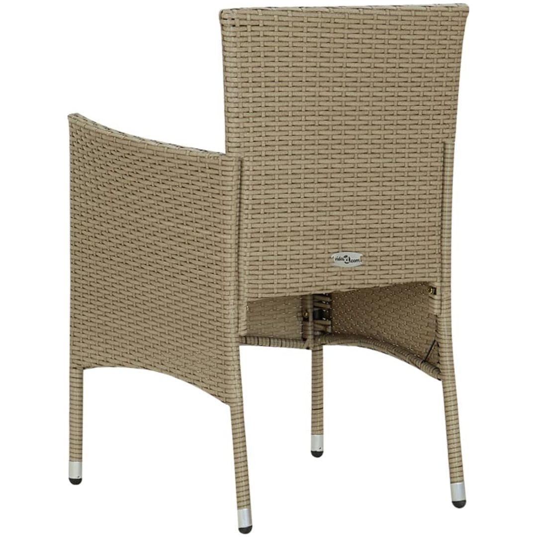 Matstol trädgård 4 st konstrotting beige vidaXL – bild 5
