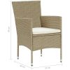 Matstol trädgård 4 st konstrotting beige vidaXL – miniatyr 10