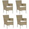 Matstol trädgård 4 st konstrotting beige vidaXL – miniatyr 1