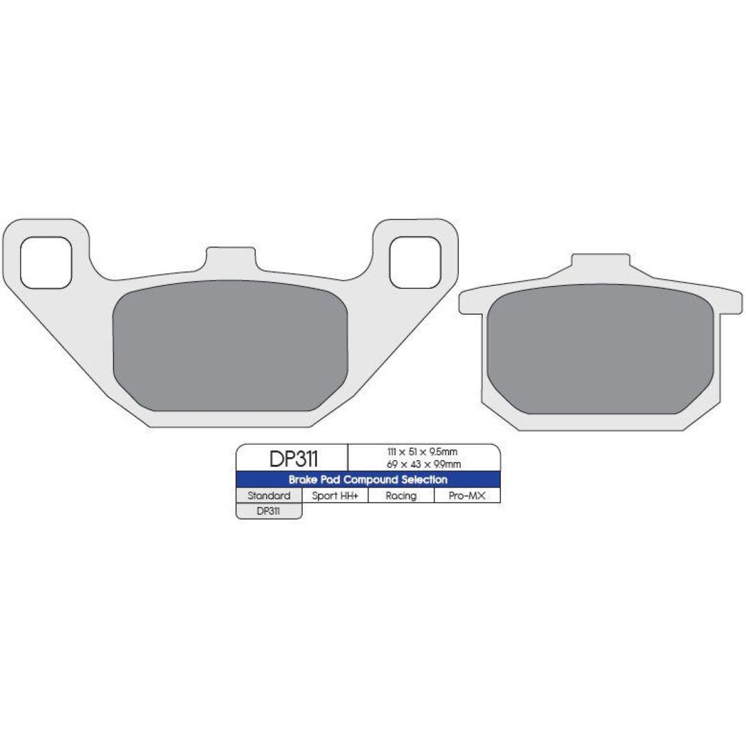 MC-Bromsbelägg Fram DP Brakes Bakbelägg