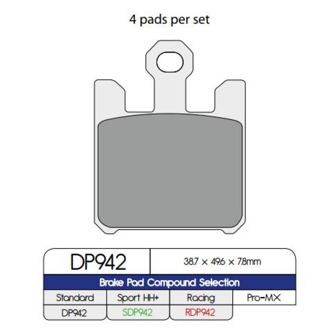 MC-Bromsbelägg Fram DP Brakes Frambelägg