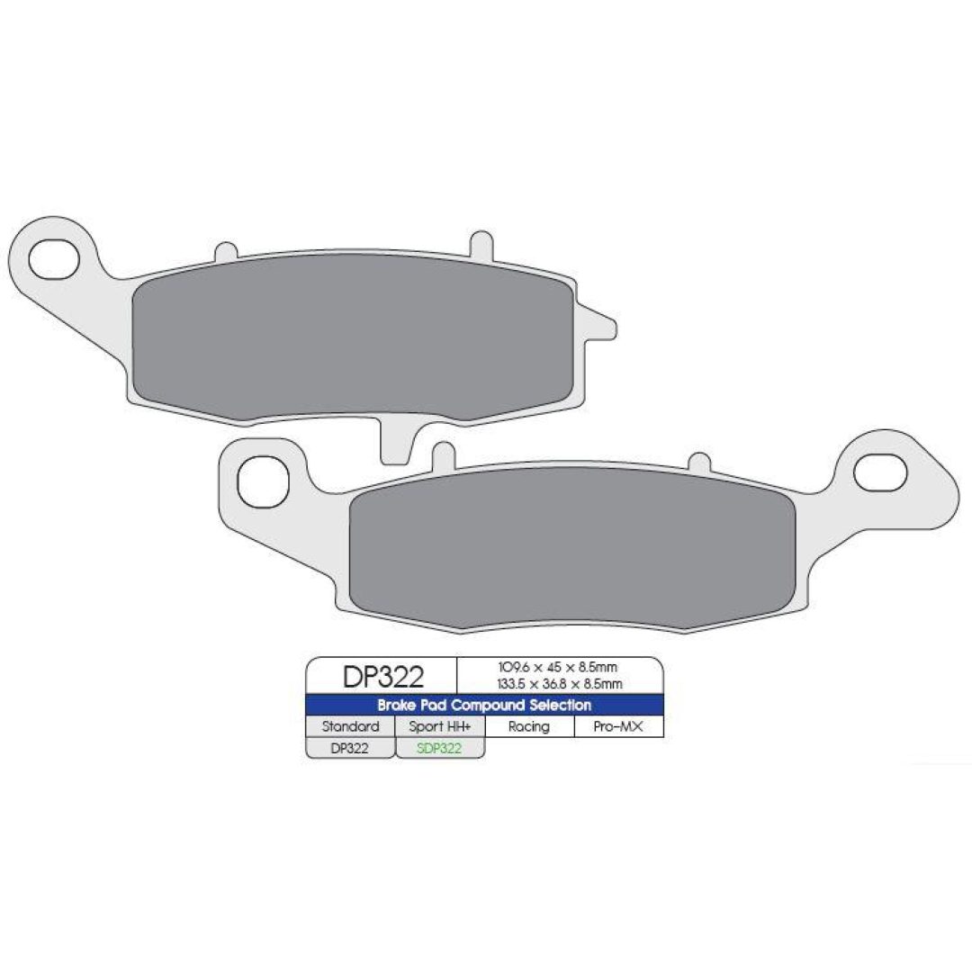 MC-Bromsbelägg Fram DP Brakes Vänster