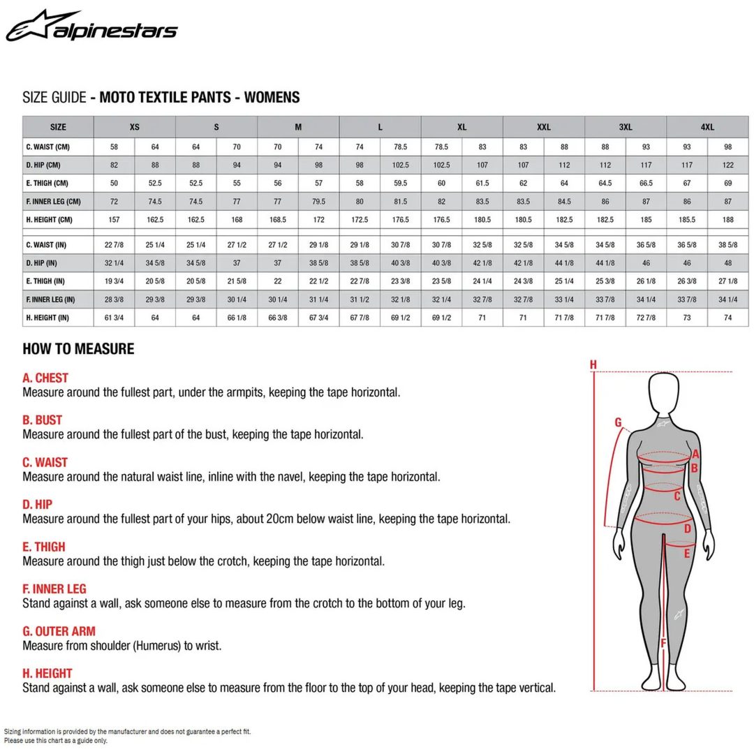 MC-Byxor Dam Banshee Svart Alpinestars Large – bild 5