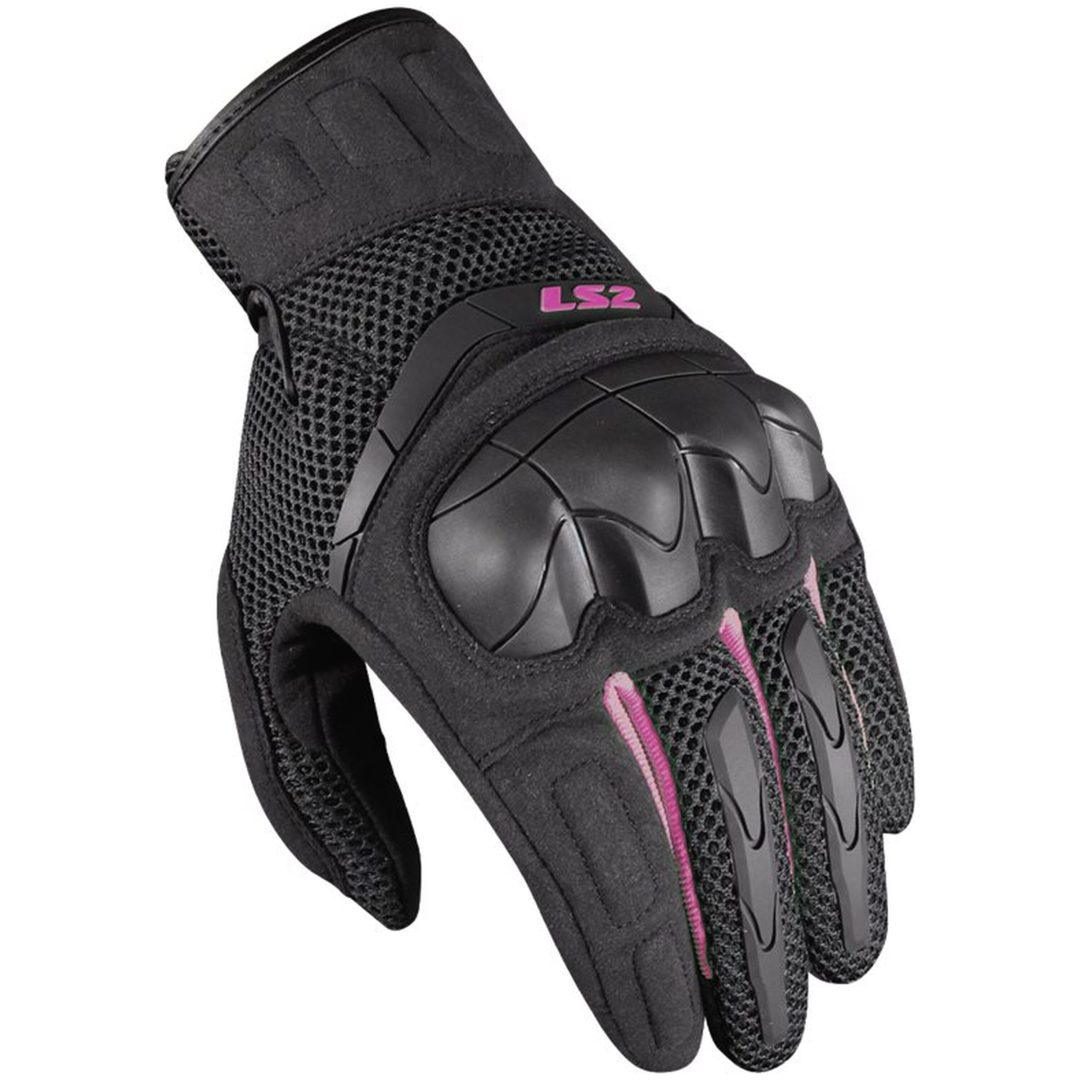 MC-Handskar Dam Kubra Svart/Lila LS2 M