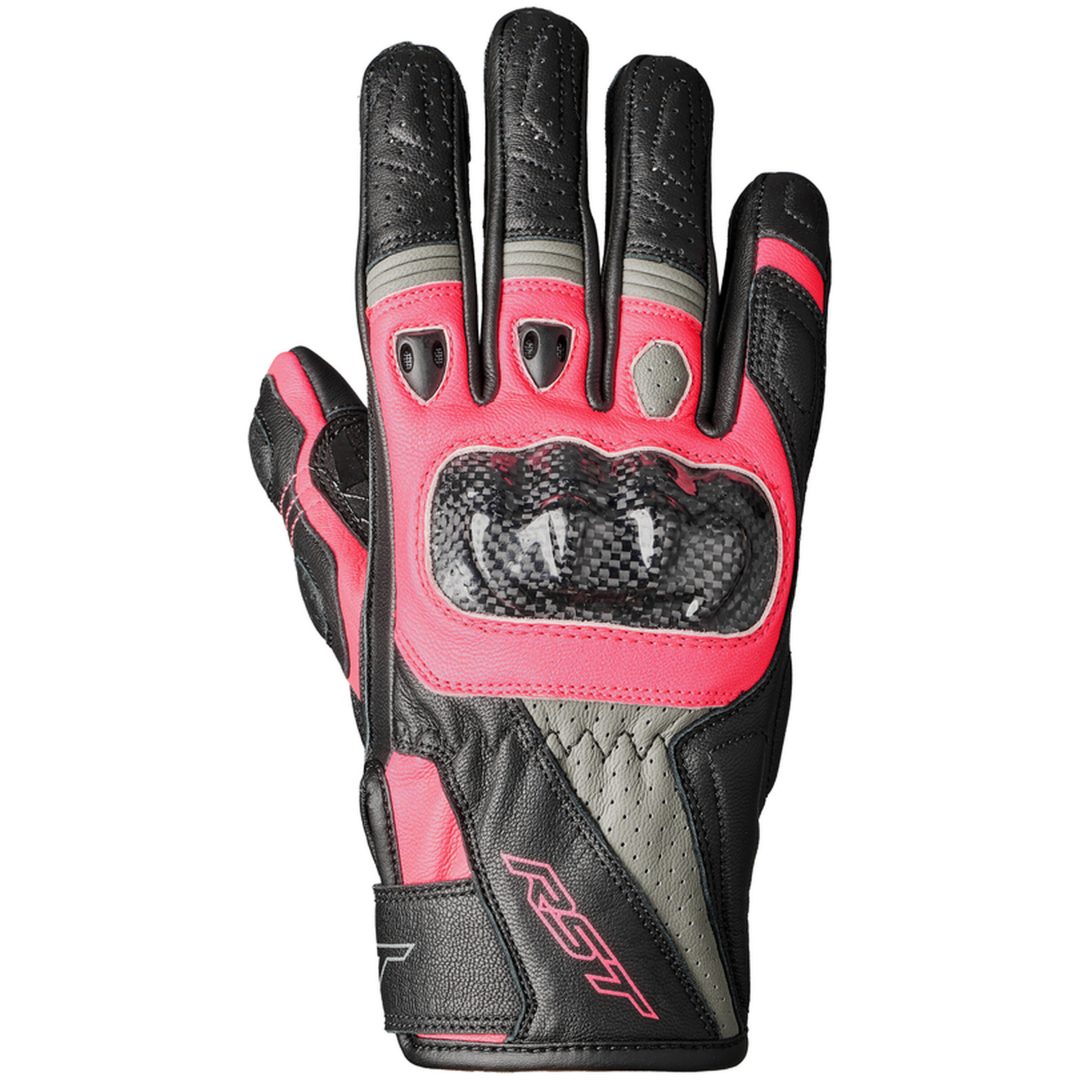 Mc-handskar Dam Stunt 3 Läder/textil Rosa/svart RST 6